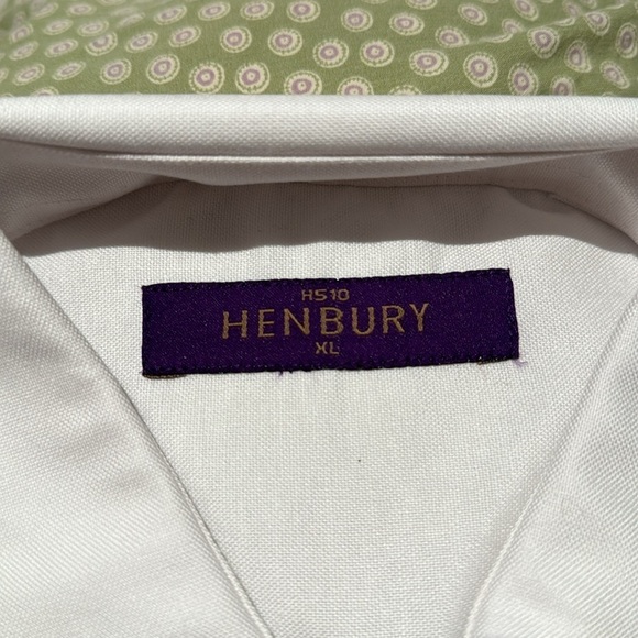 New Henbury logo white button down shirt men’s XL - Picture 2 of 6